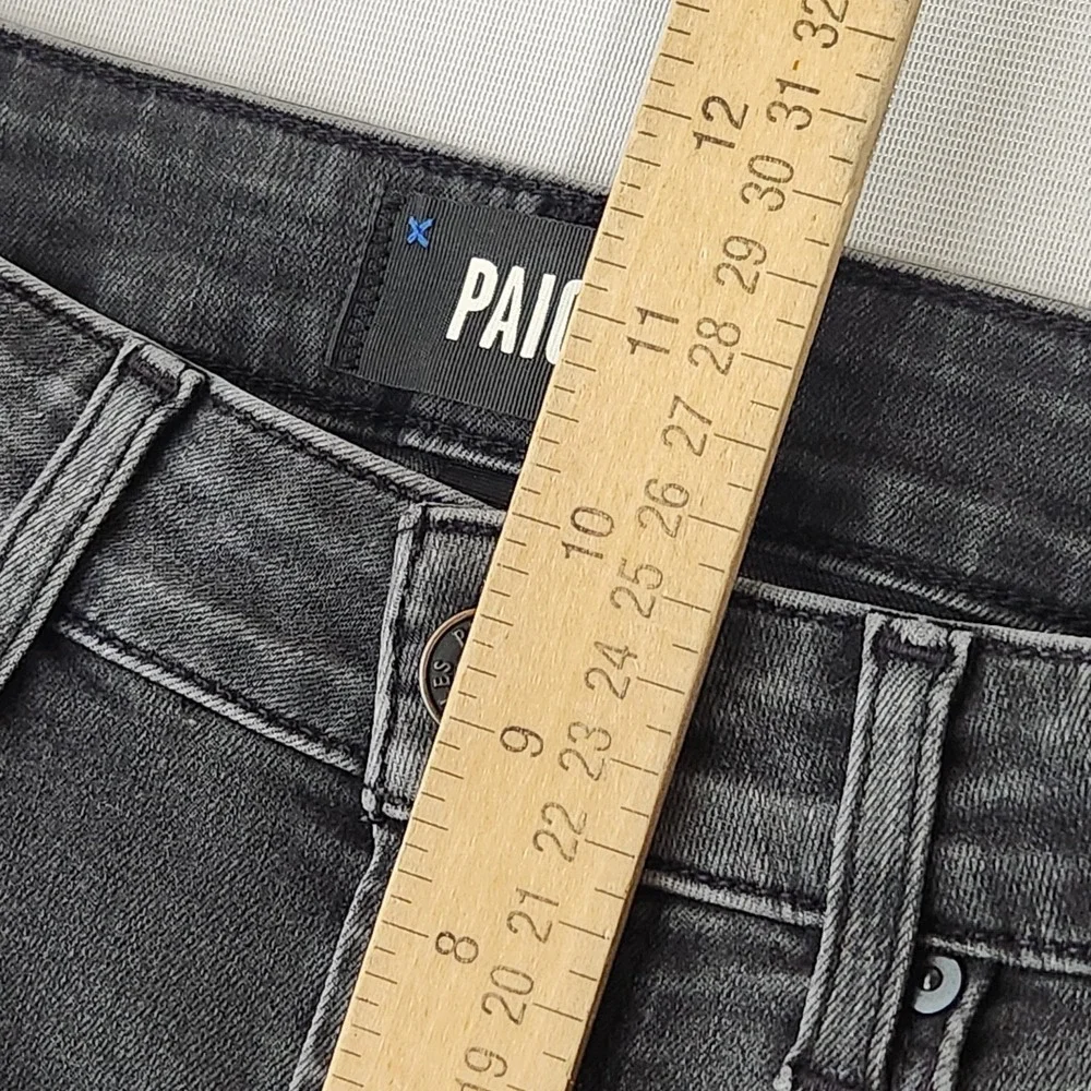womens PAIGE black‎ denim JEANS Bombshell Skinny Mid Rise Stretch Dark Magnet 28